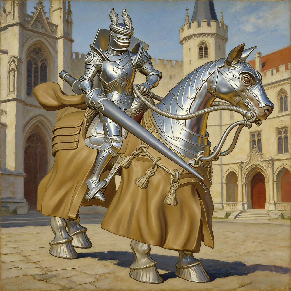 3D Printing Knight Armor - زينة مكتبية بمقياس 1/24، نموذج حصان