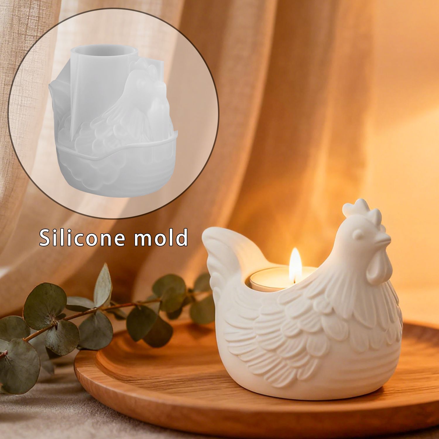 3D Printing Model Free - DIY 3D ليتل الدجاج شمعة حامل