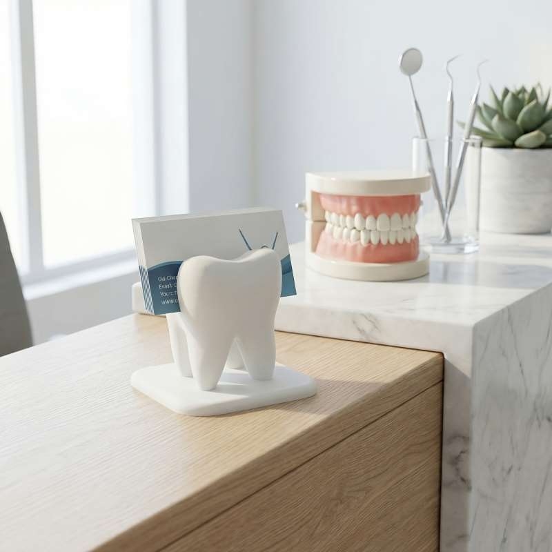 3D Printing Examples - حامل بطاقات عمل على شكل سن