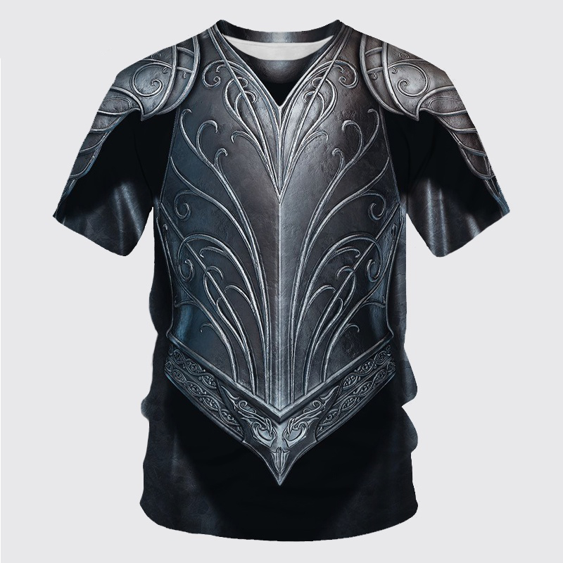 تي شيرت رجالي بتصميم درع الفار - مراجعة 3D Printing Knight Armor وسعره