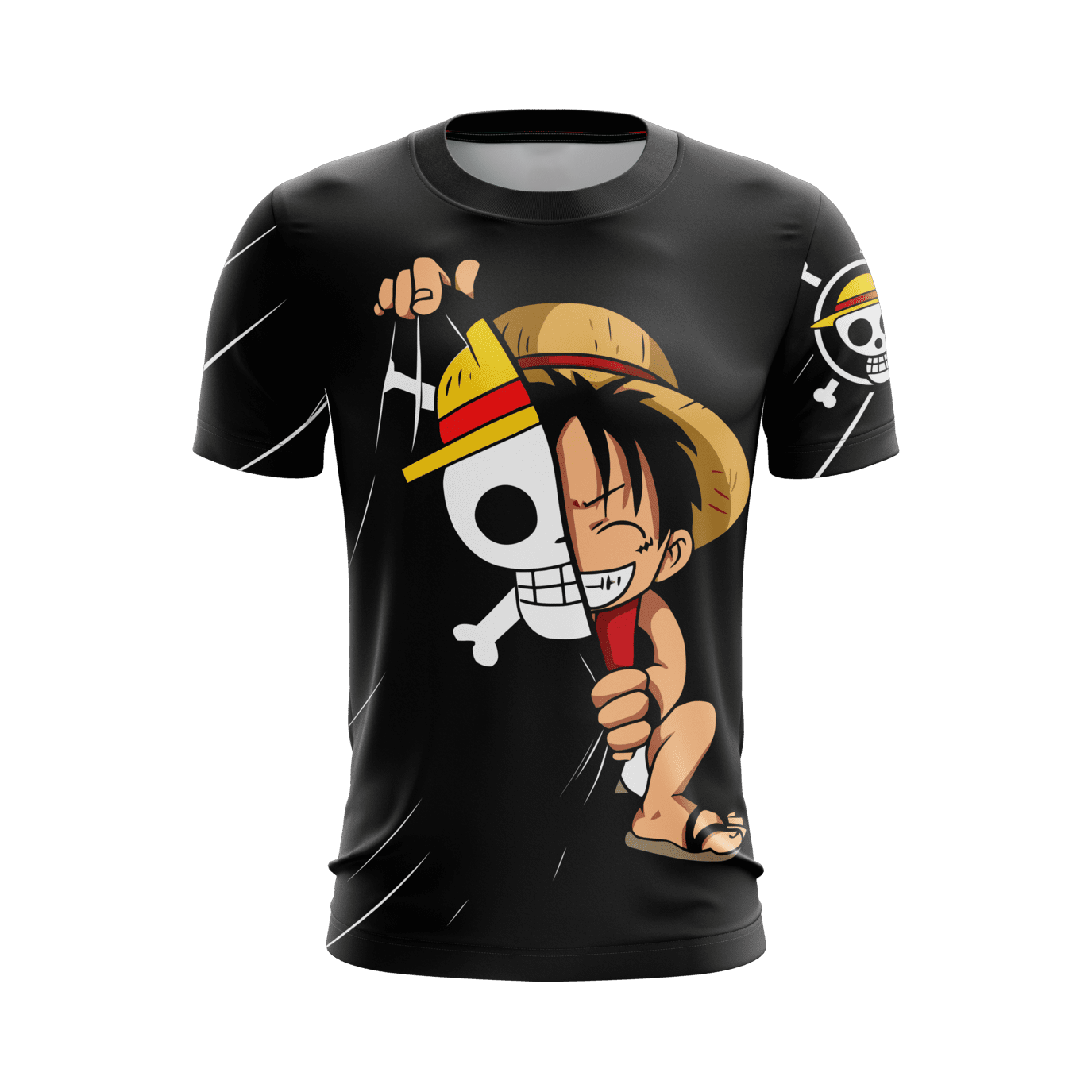 تي شيرت قصير الأكمام بتصميم شخ - مراجعة 3D Printing Luffy وسعره